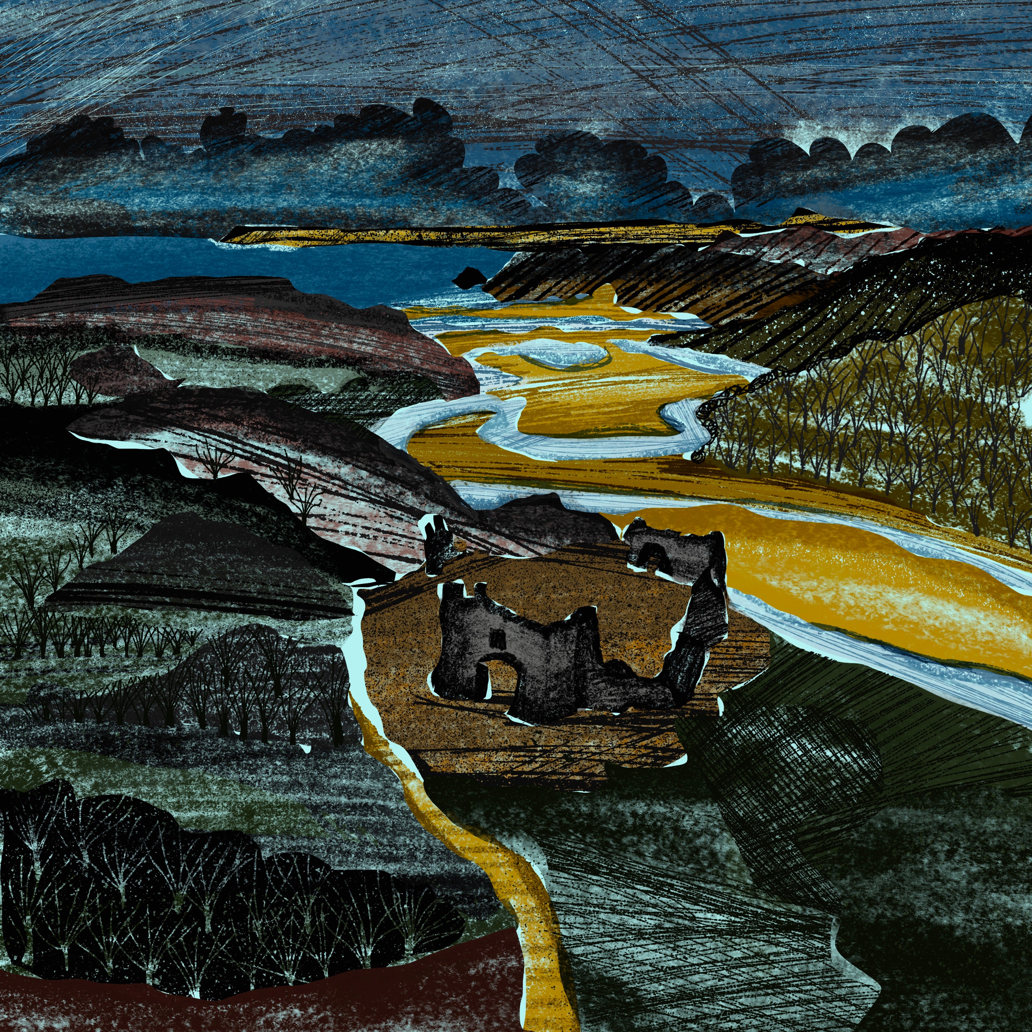 Pennard Castle print